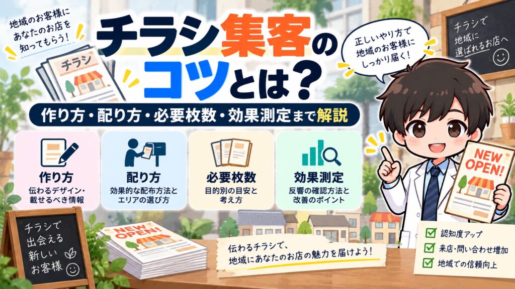 チラシ集客のコツとは？作り方・配り方・必要枚数・効果測定まで解説