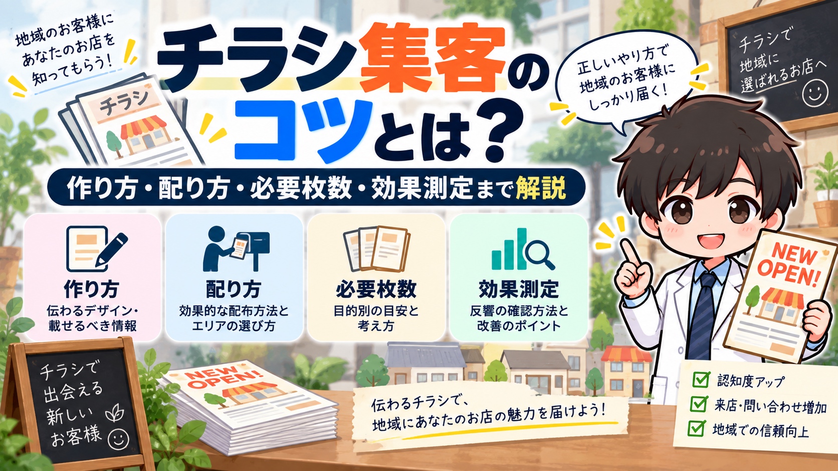 チラシ集客のコツとは?作り方・配り方・必要枚数・効果測定まで解説