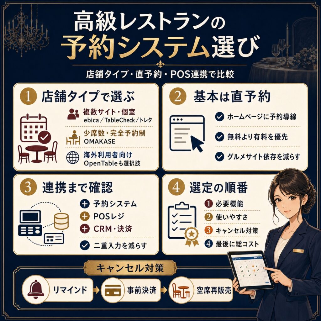 高級レストランの予約システム選び