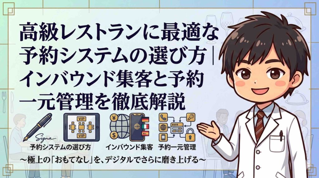 高級レストランに最適な予約システムの選び方｜インバウンド集客と予約一元管理を徹底解説