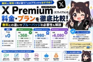 X Premium（Xプレミアム）の料金・プランを徹底比較！無料との違いやブルーバッジの必要性も解説