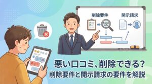 悪い口コミがついた時に削除はできるの？削除要件と開示請求の要件を解説