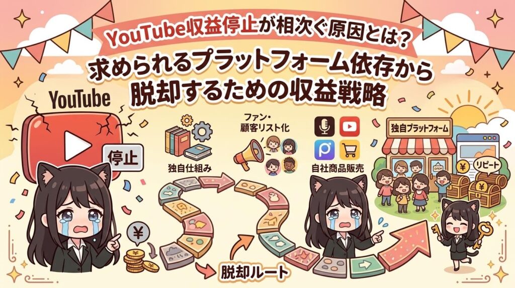 YouTube収益停止が相次ぐ理由と、プラットフォーム依存から脱却するための収益戦略