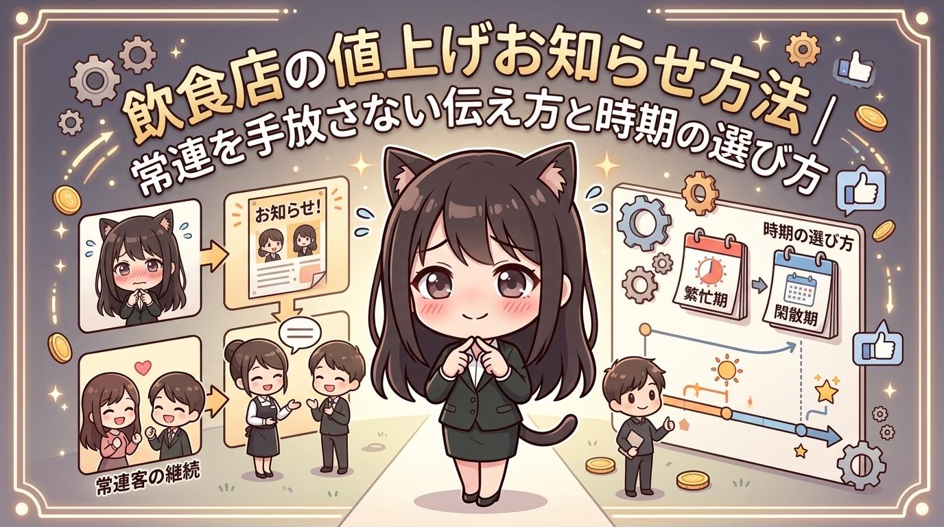 飲食店の値上げお知らせ方法 | 常連を手放さない伝え方と時期の選び方