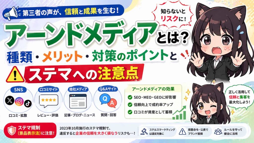 アーンドメディアとは？種類・メリット・対策のポイントとステマへの注意点