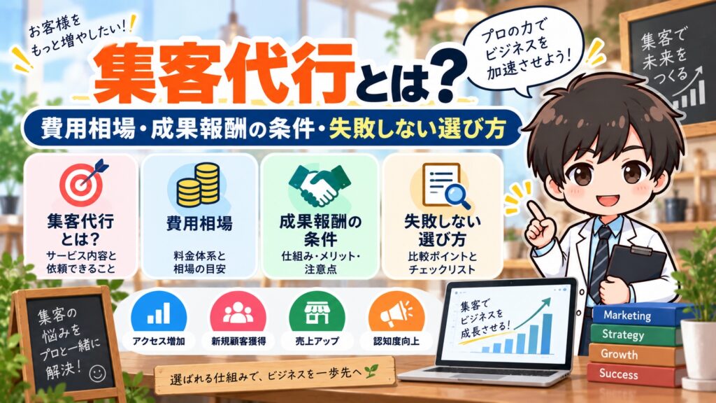 集客代行とは？費用相場・成果報酬の条件・失敗しない選び方