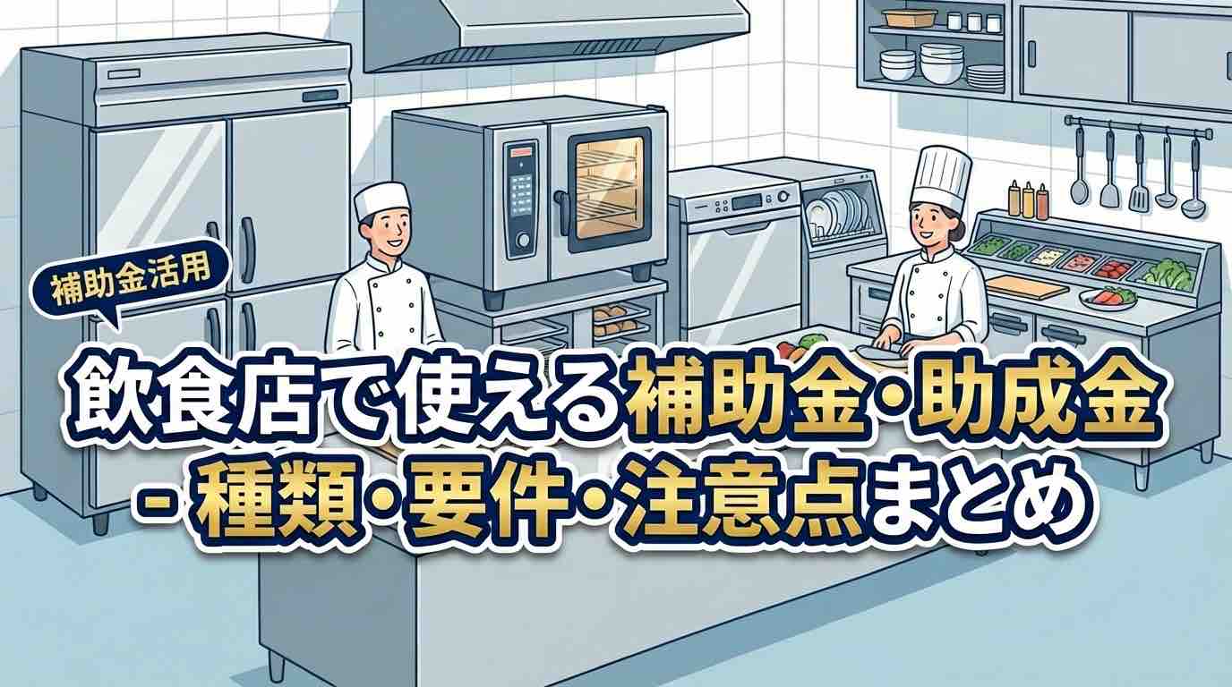 飲食店で使える補助金・助成金 - 種類・要件・注意点まとめ