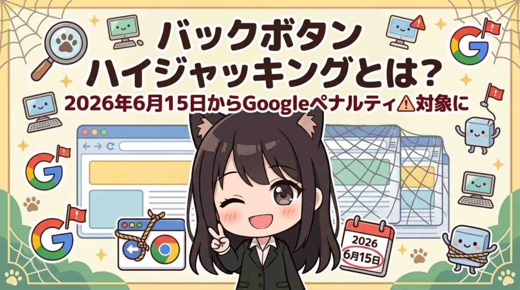 バックボタン ハイジャッキングとは？2026年6月15日からGoogleペナルティ対象に