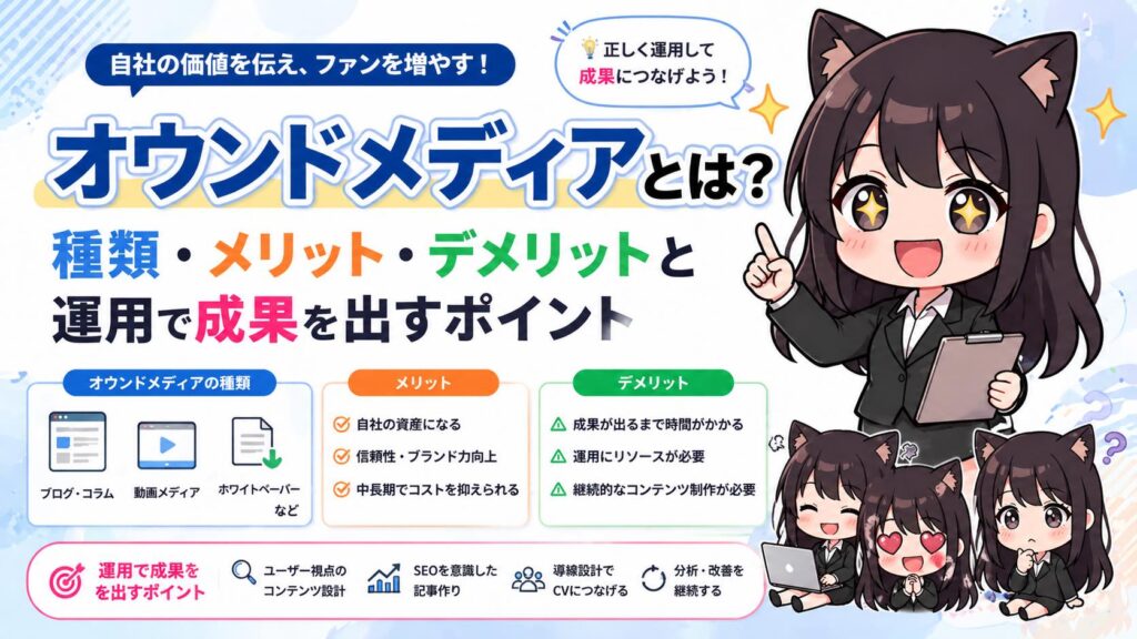 オウンドメディアとは？種類・メリット・デメリットと運用で成果を出すポイント