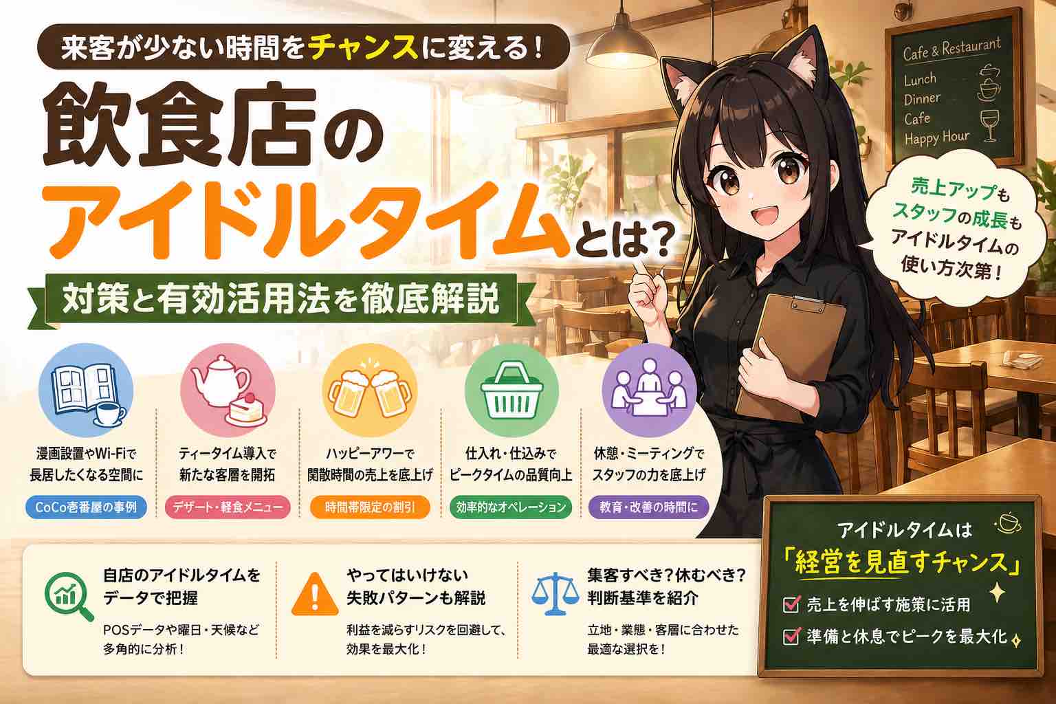 飲食店のアイドルタイムとは？対策と有効活用法を徹底解説