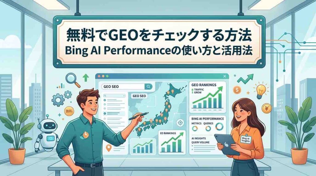 無料でGEOをチェックする方法｜Bing AI Performanceの使い方と活用法