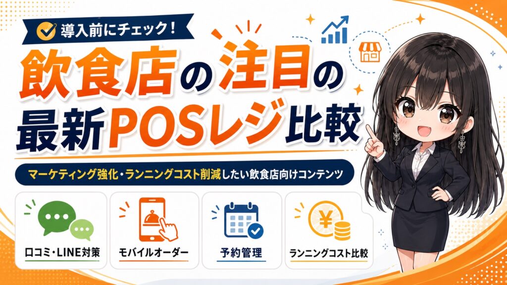 飲食店の注目の最新POSレジ比較｜マーケティング強化・ランニングコスト削減したい飲食店向けコンテンツ