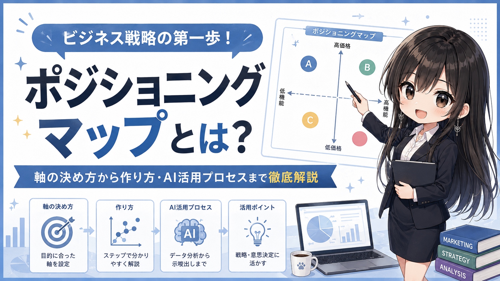 ポジショニングマップとは？軸の決め方から作り方・AI活用プロセスまで徹底解説
