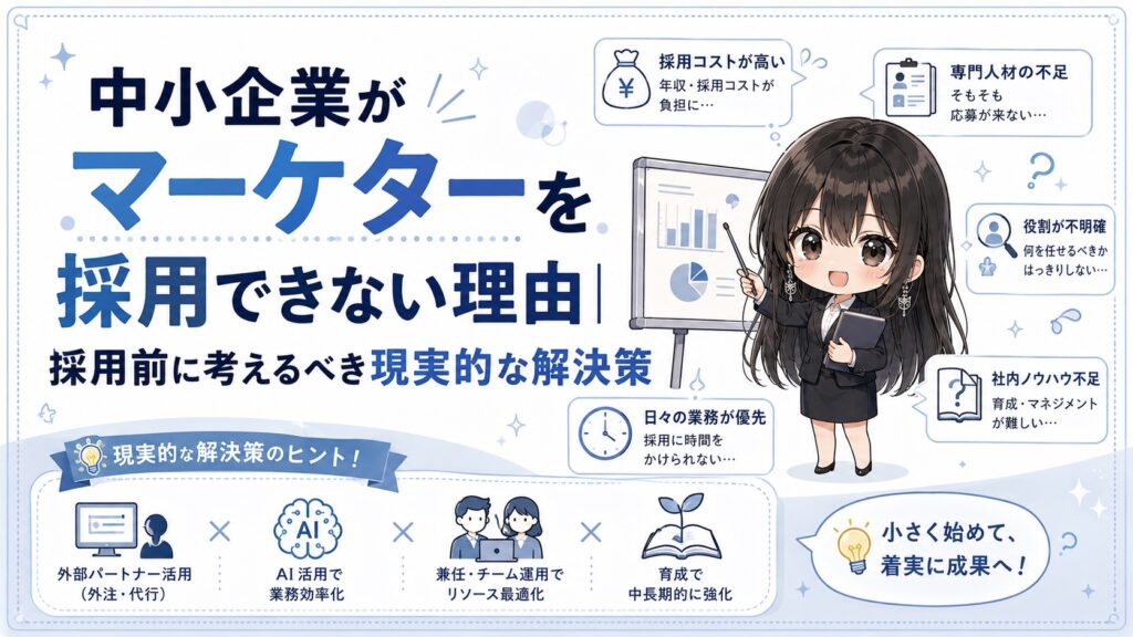中小企業がマーケターを採用できない理由｜採用前に考えるべき現実的な解決策