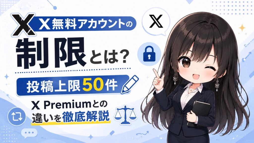 X無料アカウントの制限とは？投稿上限50件・X Premiumとの違いを徹底解説
