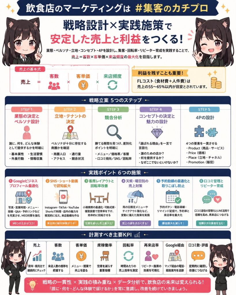 飲食店のマーケティングに関するインフォグラフィック