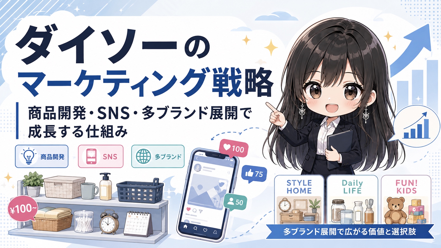 ダイソーのマーケティング戦略｜商品開発・SNS・多ブランド展開で成長する仕組み