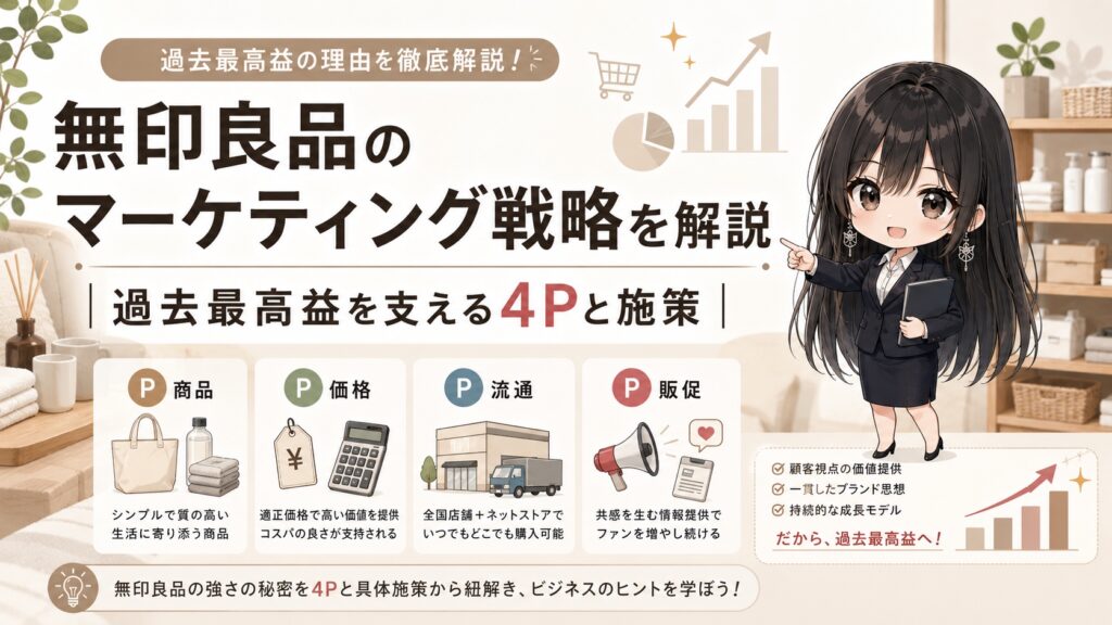 無印良品のマーケティング戦略を解説｜過去最高益を支える4Pと施策