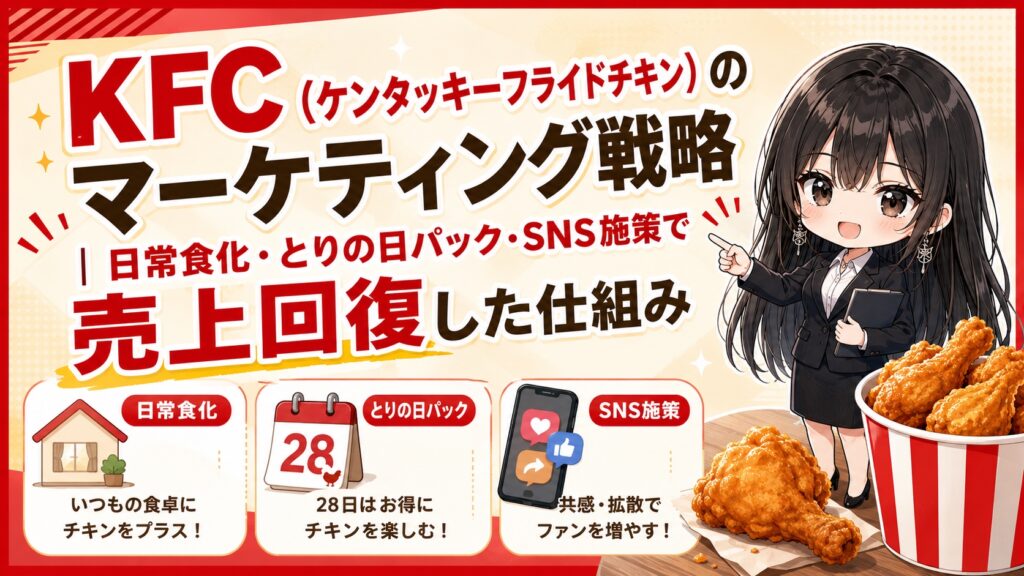 KFC（ケンタッキーフライドチキン）のマーケティング戦略｜日常食化・とりの日パック・SNS施策で売上回復した仕組み