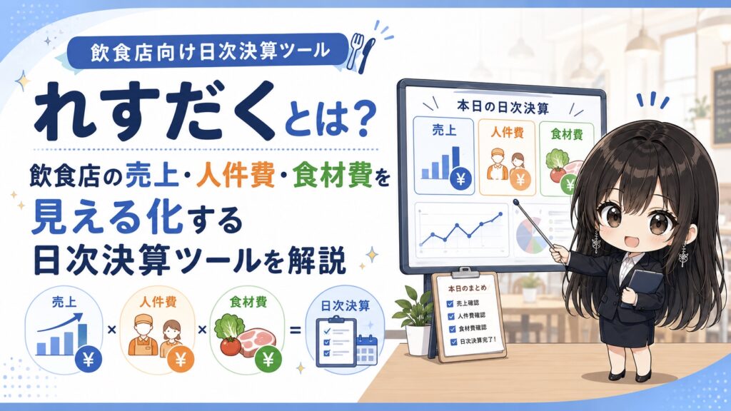 れすだくとは？飲食店の売上・人件費・食材費を見える化する日次決算ツールを解説