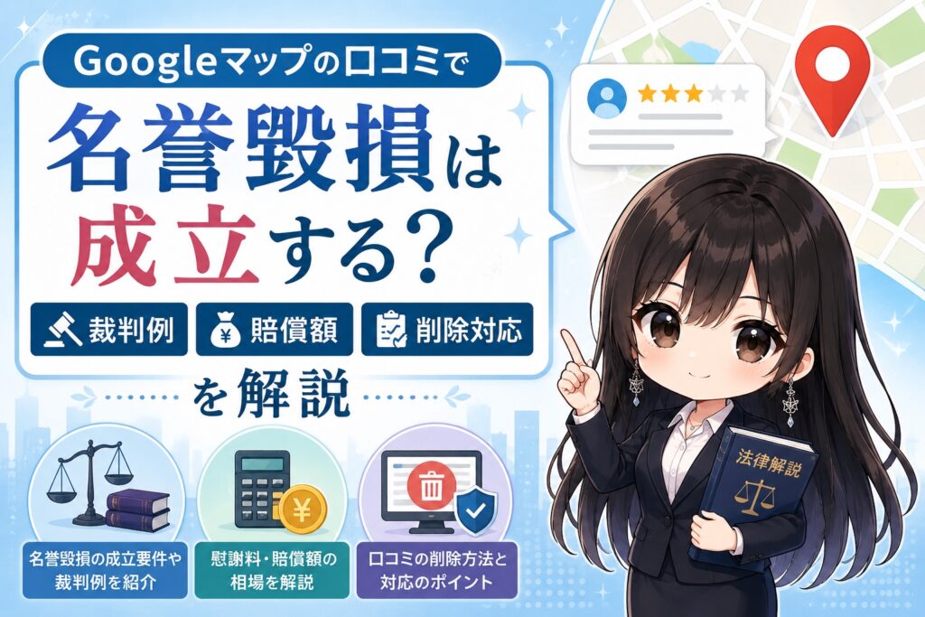 Googleマップの口コミで名誉毀損は成立する？裁判例・賠償額・削除対応を解説