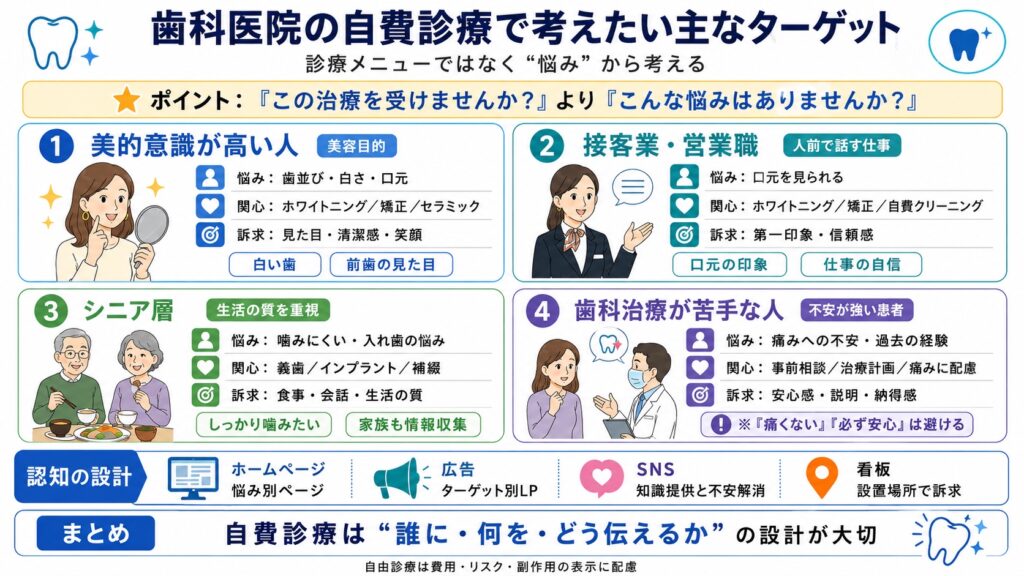歯科医院の自費診療で考えたい主なターゲット
