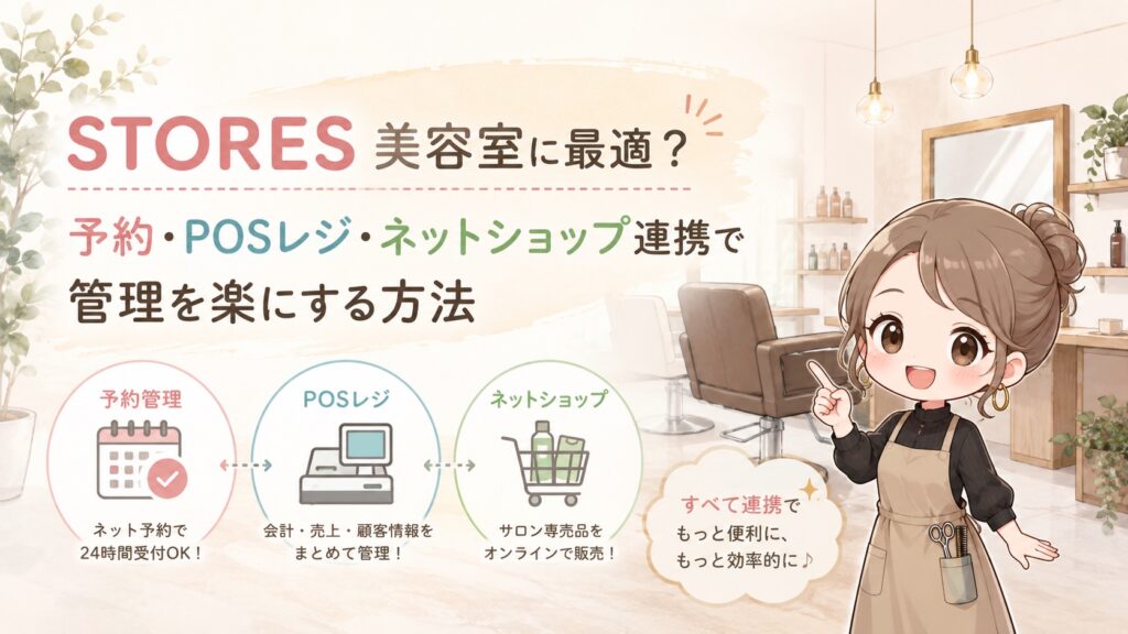 STORES 美容室に最適？予約・POSレジ・ネットショップ連携で管理を楽にする方法