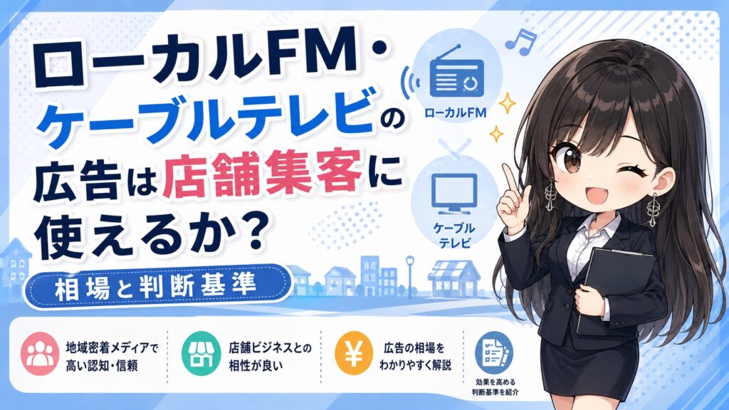 ローカルFM・ケーブルテレビの広告は店舗集客に使えるか？相場と判断基準