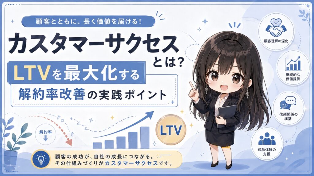 カスタマーサクセスとは？LTVを最大化する解約率改善の実践ポイント