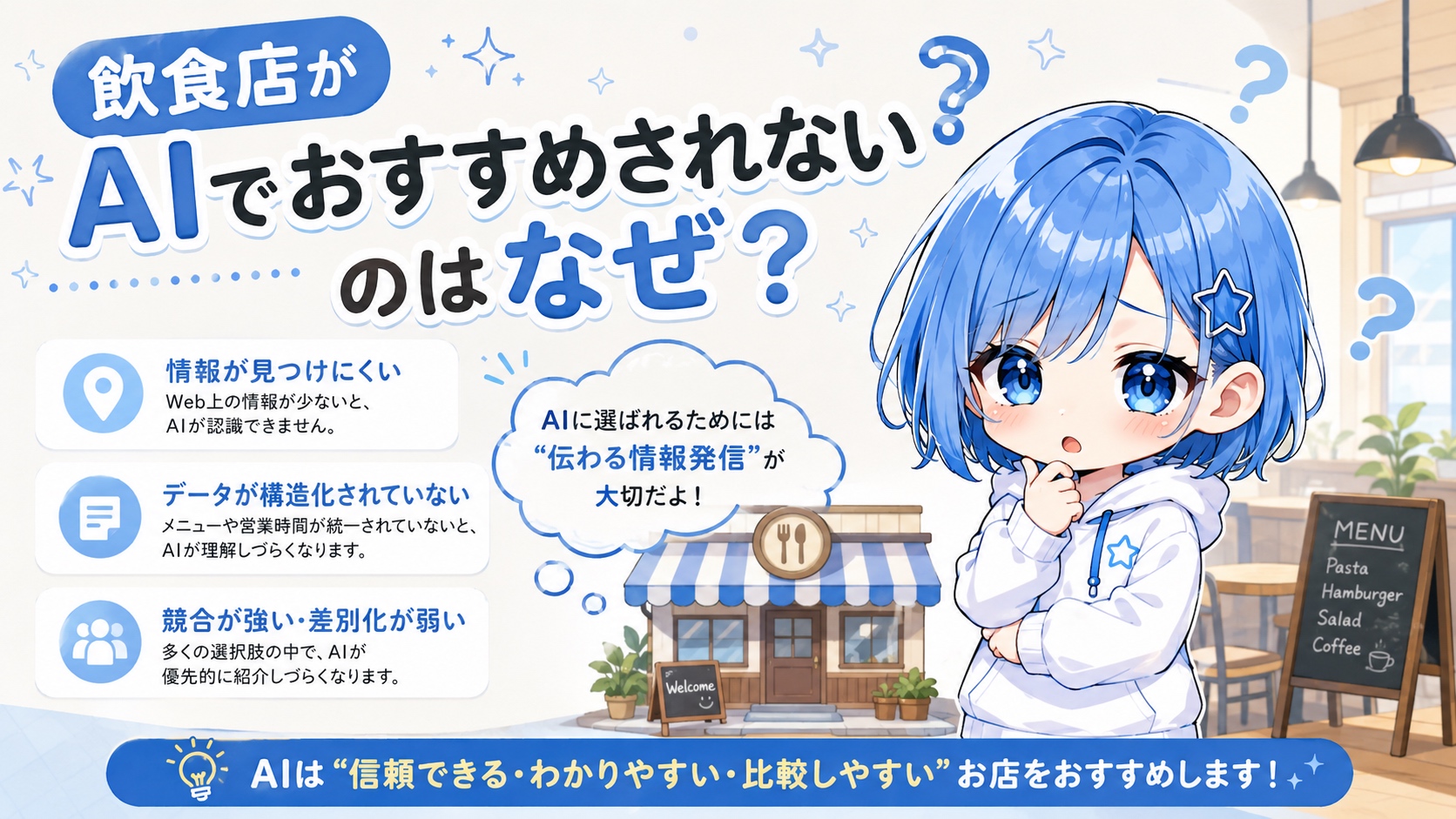 飲食店がAIでおすすめされないのはなぜ？ChatGPT・Geminiに紹介されるための対策