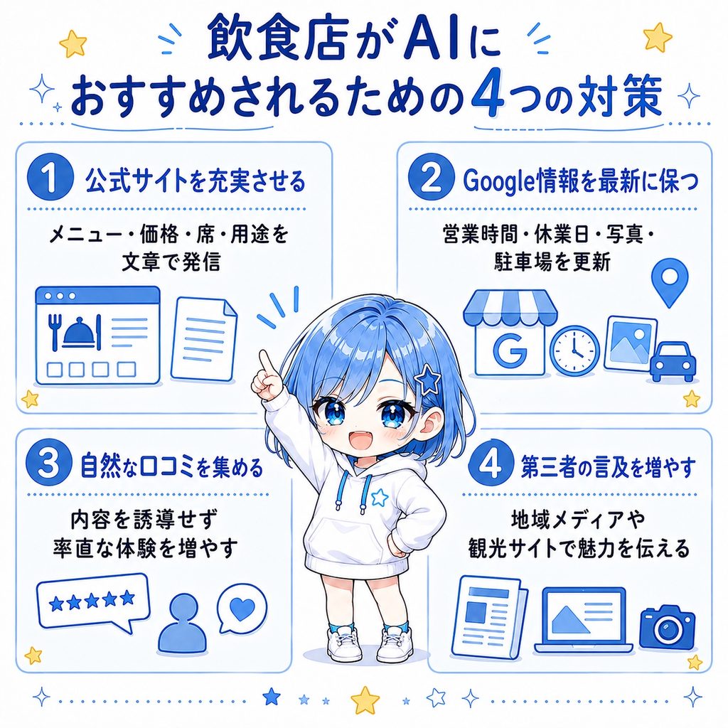 飲食店がAIにおすすめされるための対策