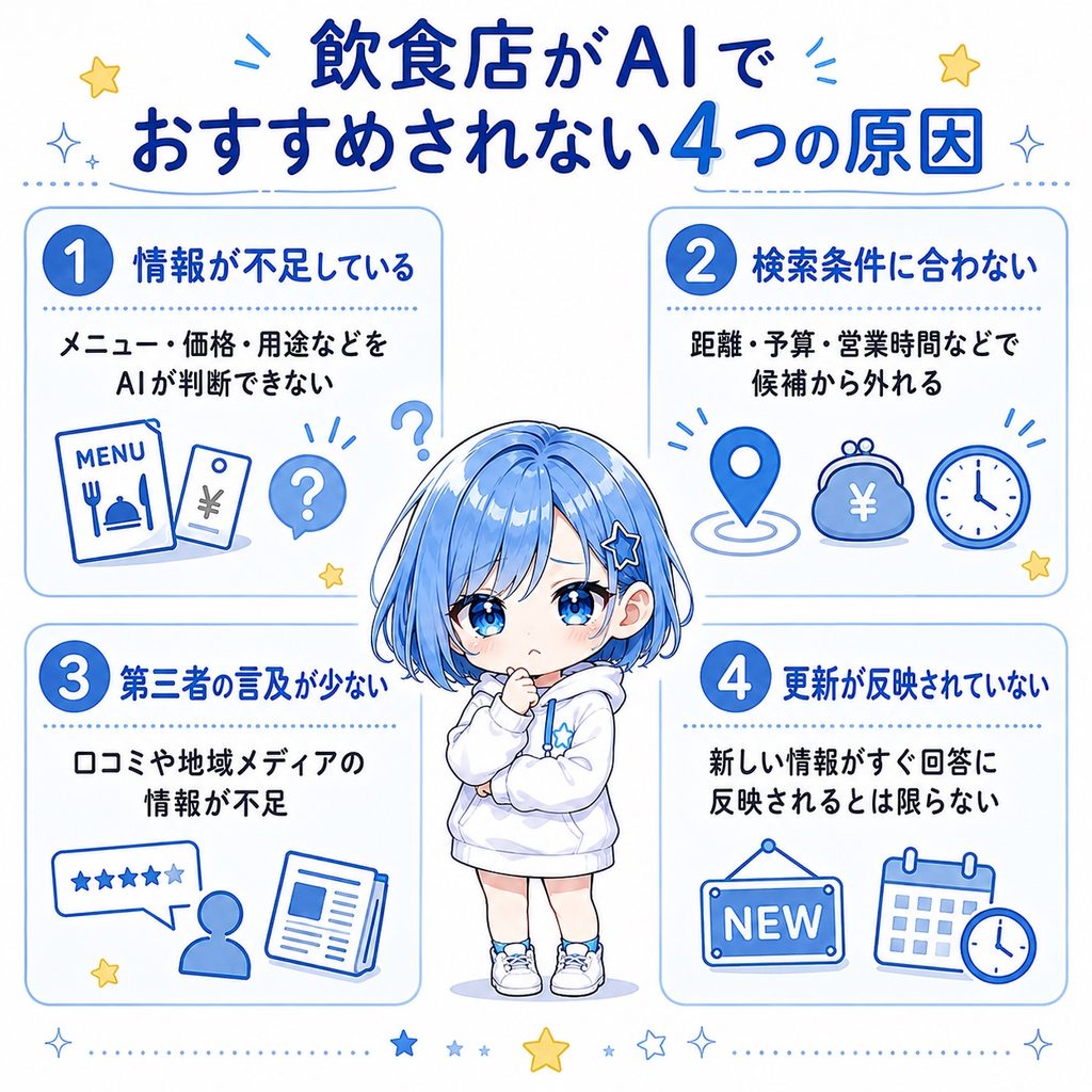飲食店がAIにおすすめされない原因