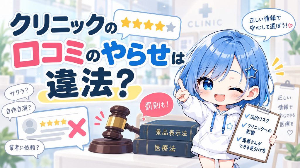 クリニックの口コミのやらせは違法？