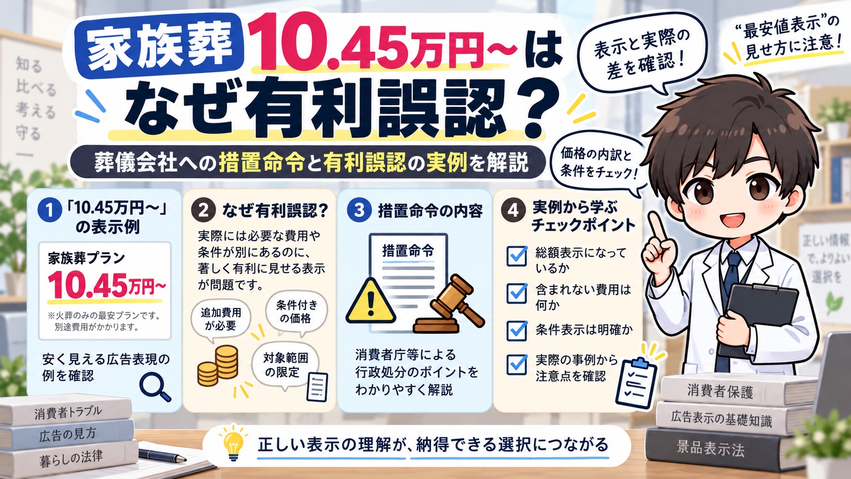 家族葬10.45万円～はなぜ有利誤認？葬儀会社への措置命令を解説