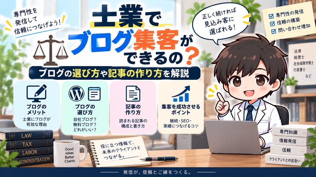 士業でブログ集客ができるの？ブログの選び方や記事の作り方を解説
