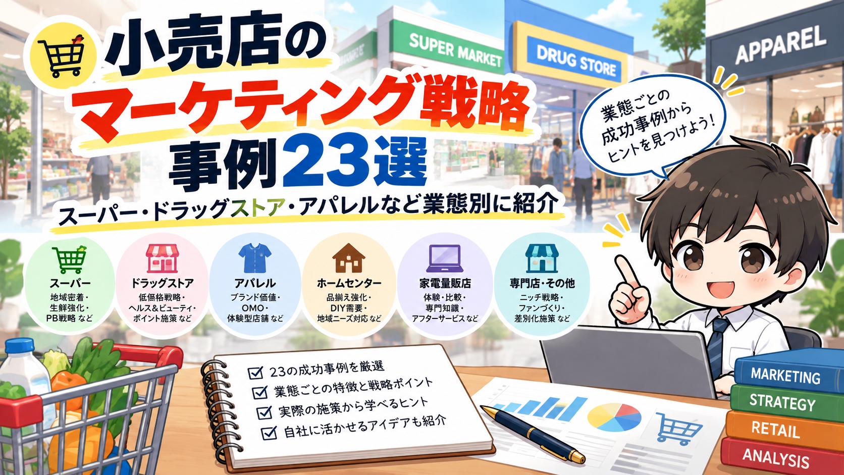 小売店のマーケティング戦略事例23選 スーパー・ドラッグストア・アパレルなど業態