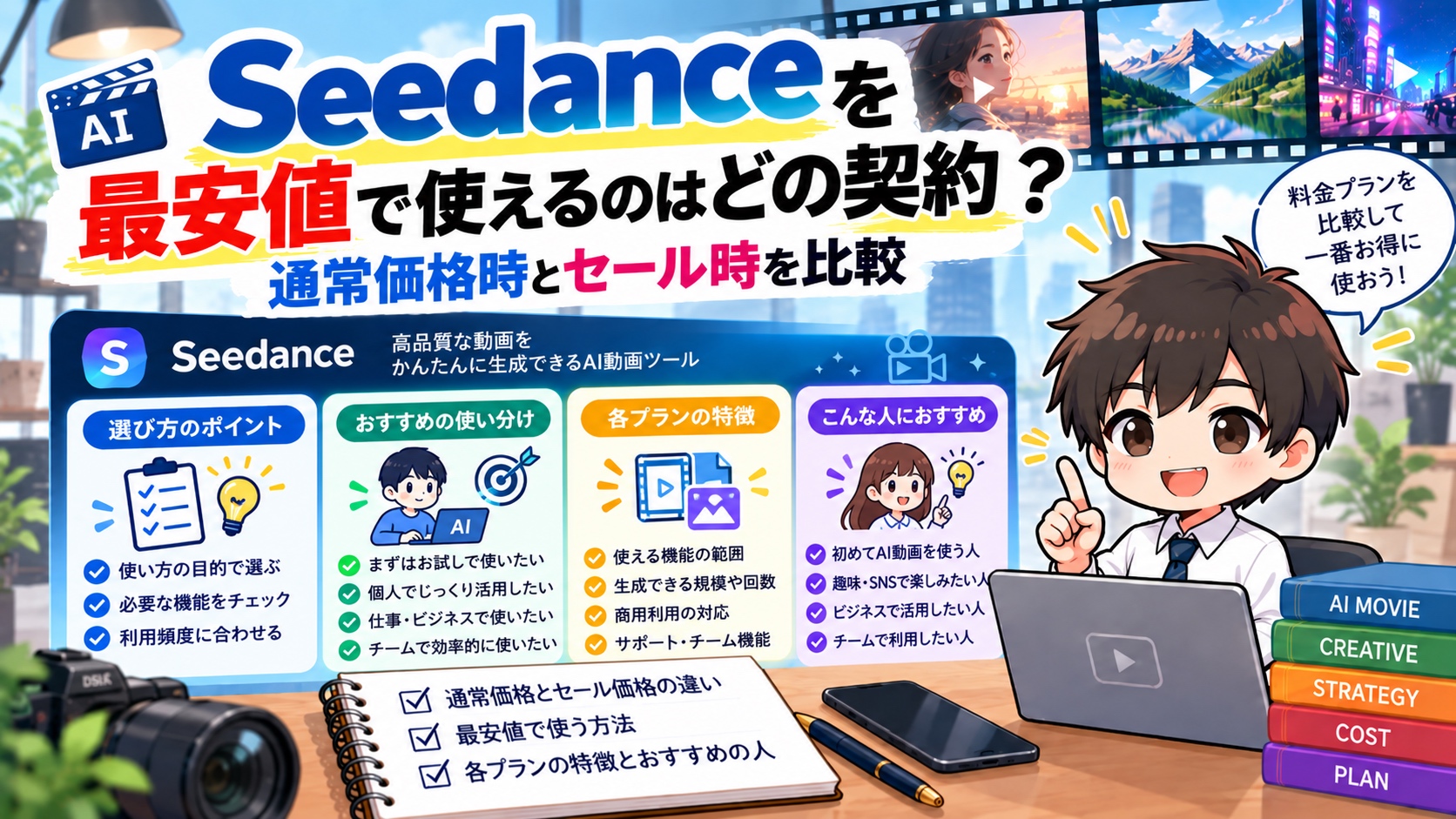 Seedanceを最安値で使えるのはどの契約？通常価格時とセール時を比較