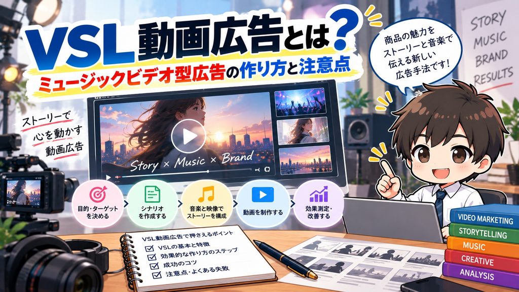 VSL動画広告とは？ミュージックビデオ型広告の作り方と注意点