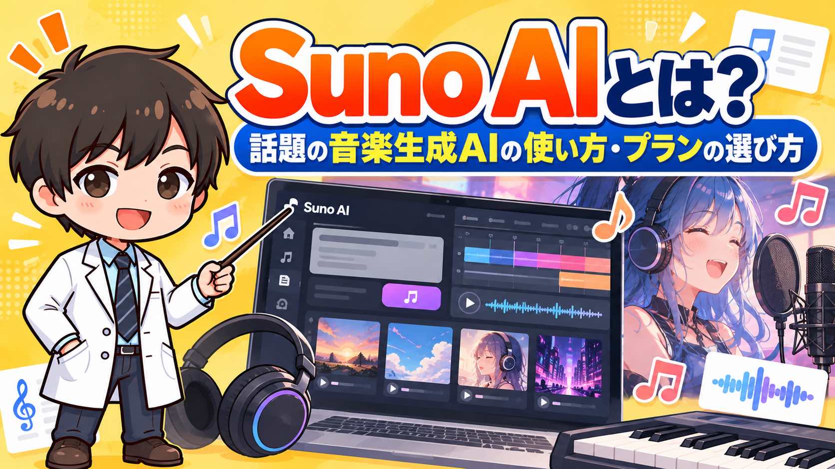 Suno AIとは？話題の音楽生成AIの使い方・プランの選び方