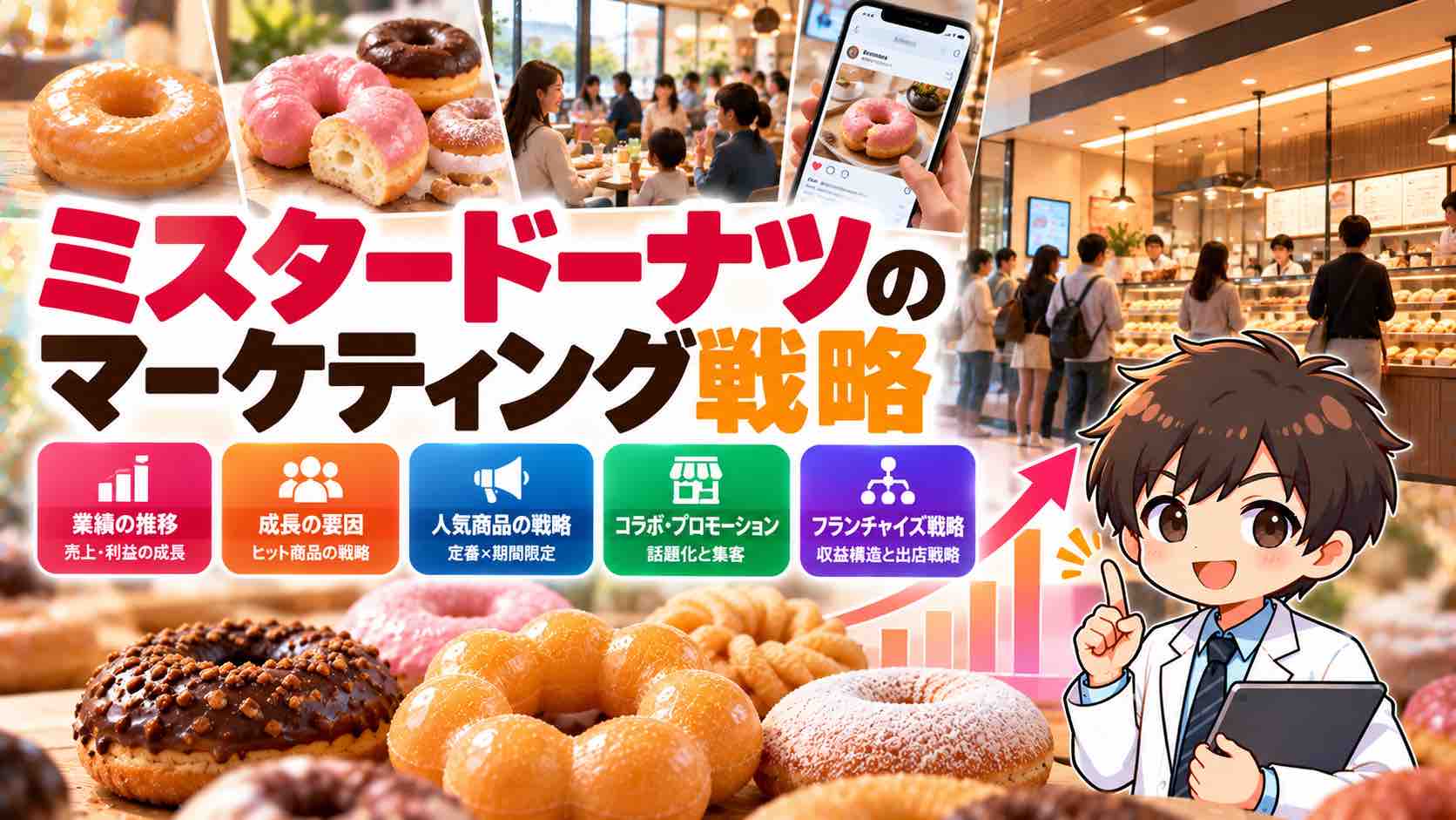 ミスタードーナツのマーケティング戦略｜業績・過去10年間のマーケティング施策・3C・4P分析