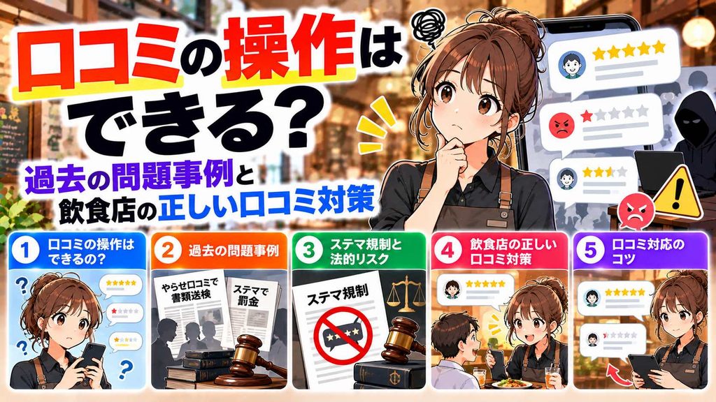 口コミの操作はできる？過去の問題事例と飲食店の正しい口コミ対策