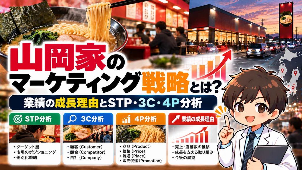 山岡家のマーケティング戦略とは？業績の成長理由とSTP・3C・4P分析