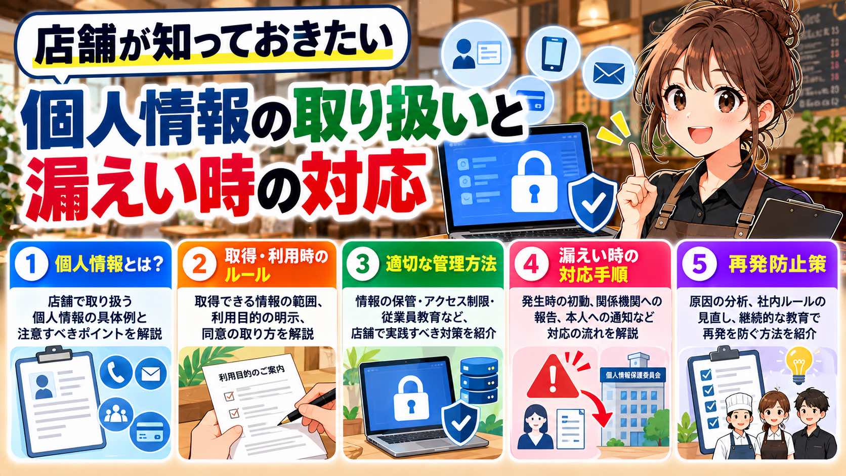 店舗が知っておきたい個人情報の取り扱いと漏えい時の対応