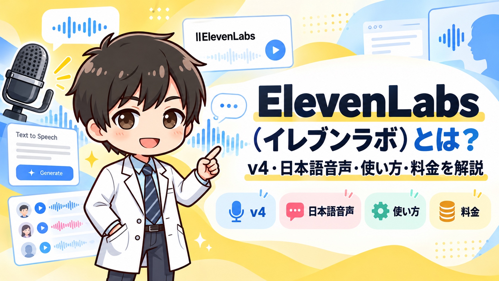 ElevenLabs(イレブンラボ)とは?v4・日本語音声・使い方・料金を解説