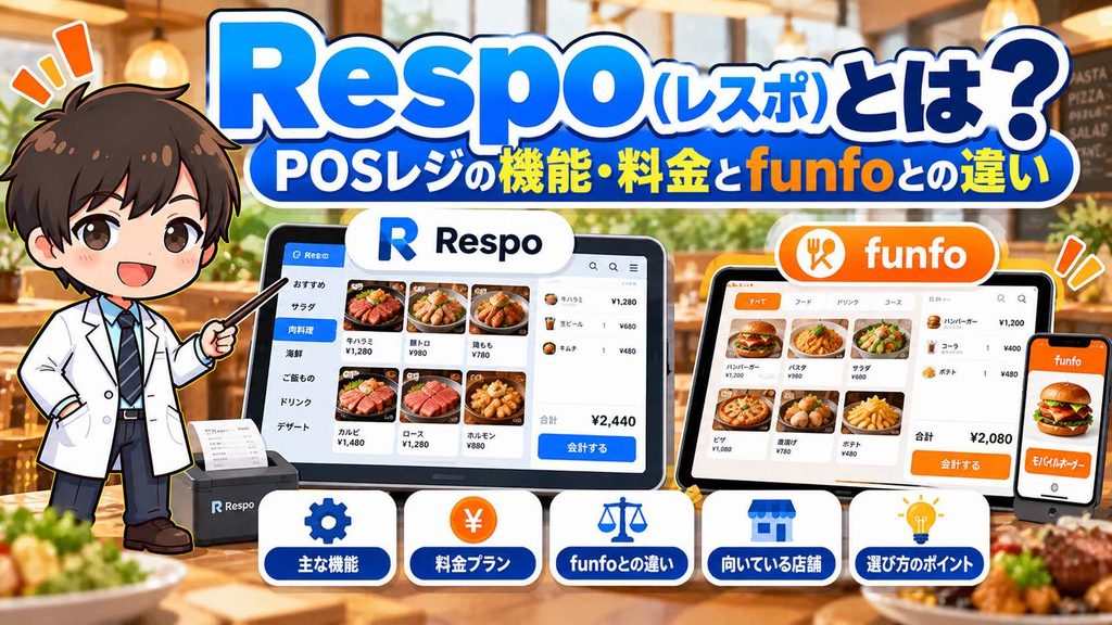 Respo（レスポ）とは？POSレジの機能・料金とfunfoとの違い